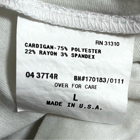 ALYX~Cardigan-Size Large~White with Black Flowers - Picture 7 of 7